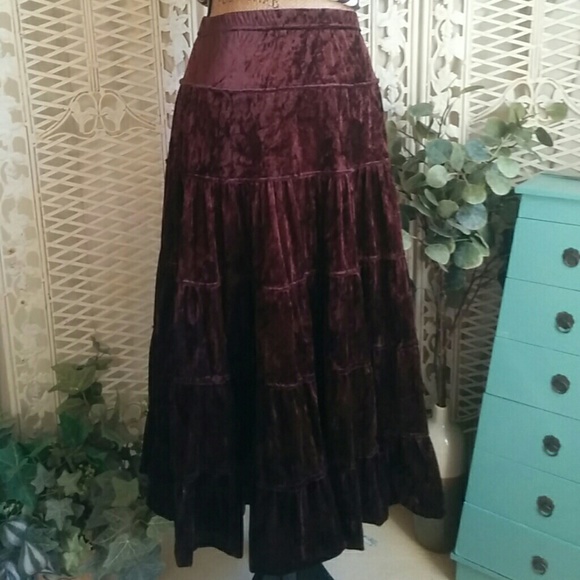 velour tiered skirt